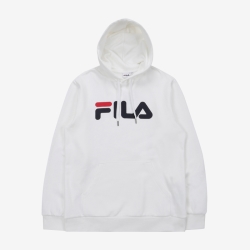 Fila Linear Logo - Miesten Hoodie - Valkoinen | FI-38160